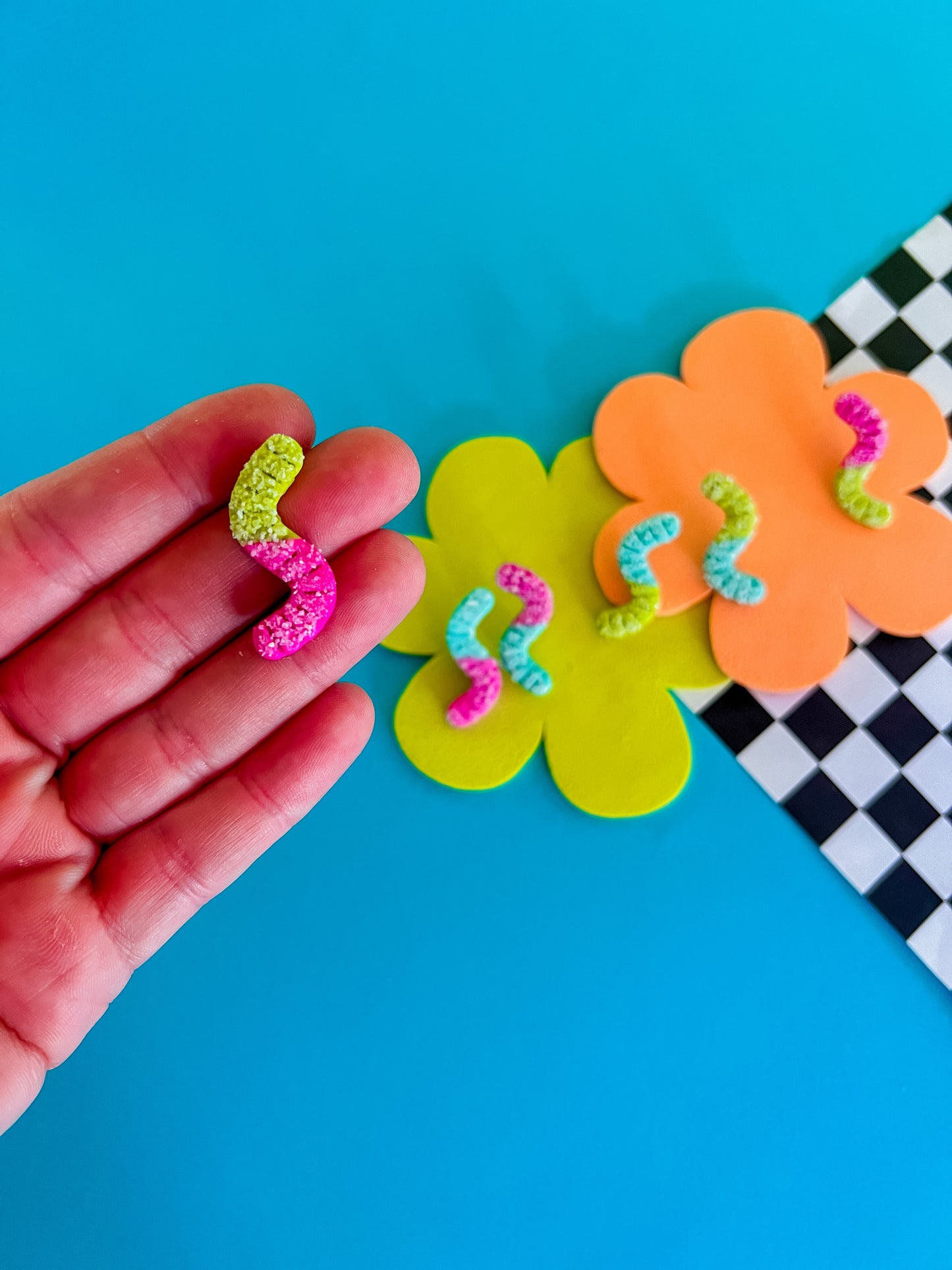 Pip’s Sour Gummy Worm Earrings - Sour Candy Earrings