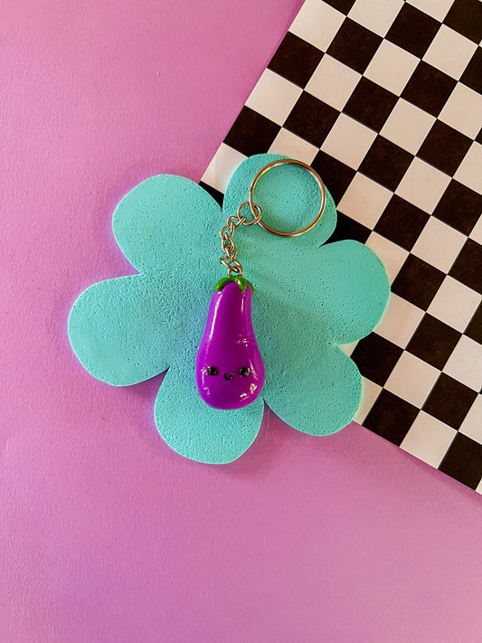 Eunice | Eggplant Keychain
