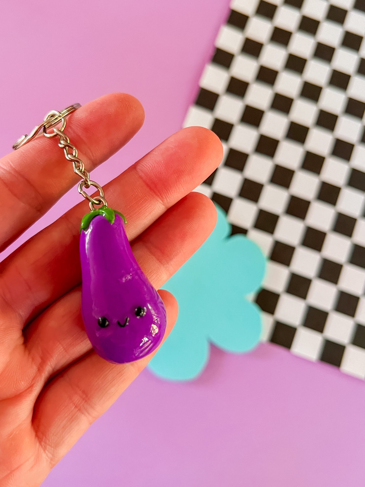 Eunice | Eggplant Keychain