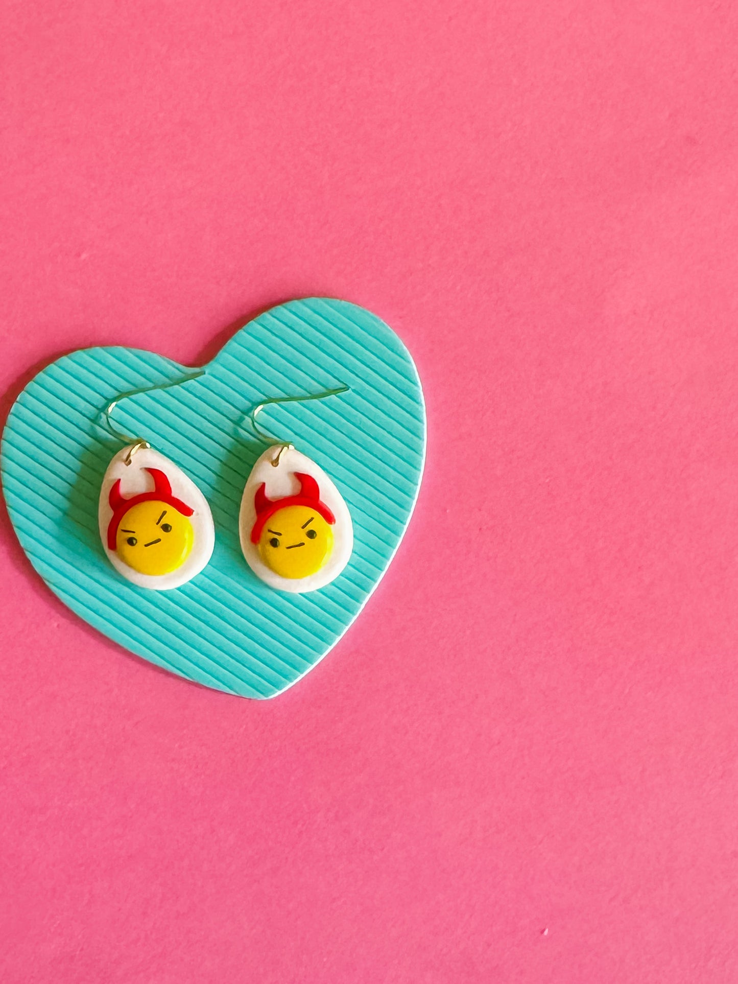 Donna the Deviled Egg | Clay Earrings