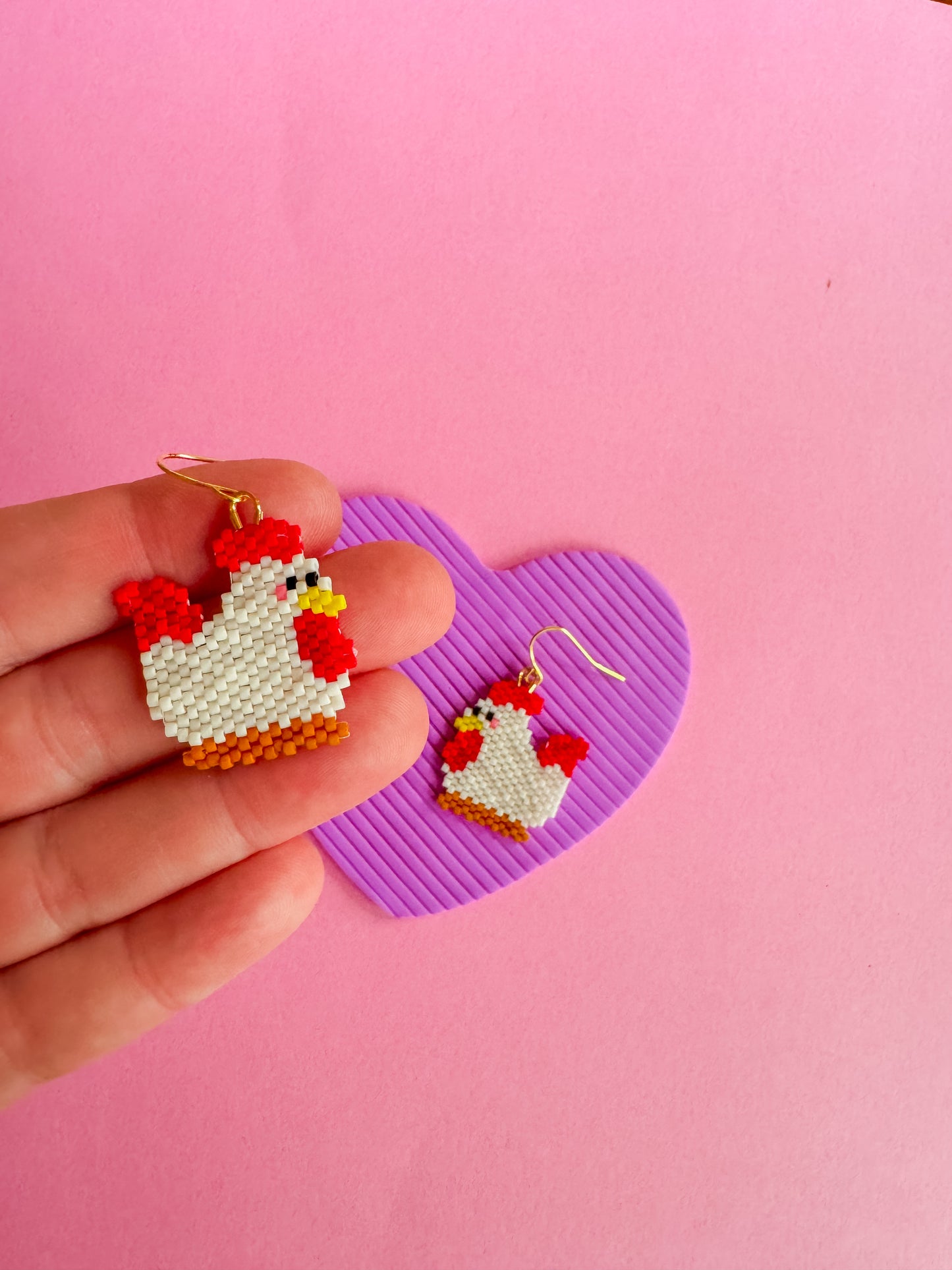 Lady Cluck | Beaded Earrings