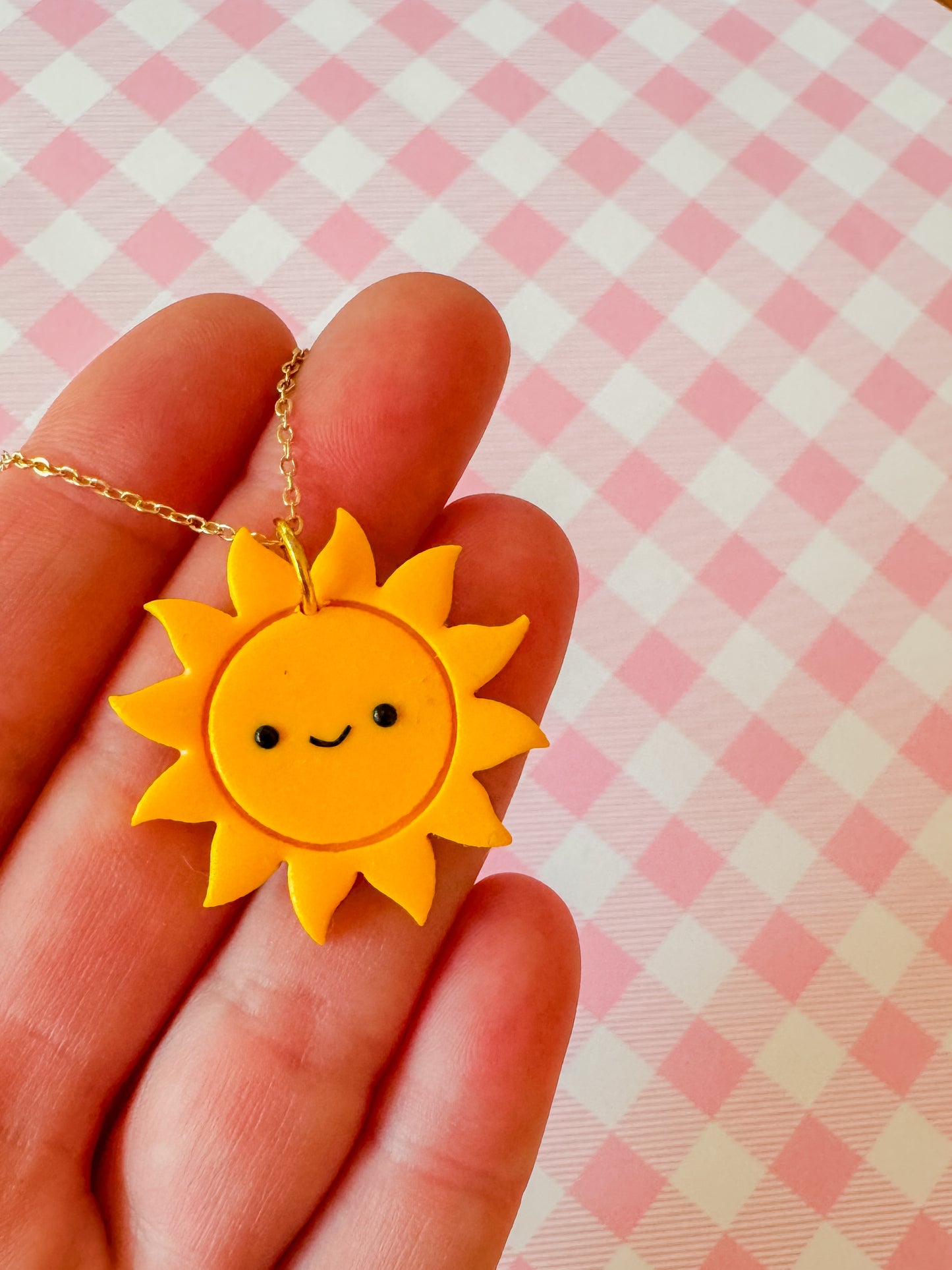 Sun Charm Necklace | Clay Charm Necklace