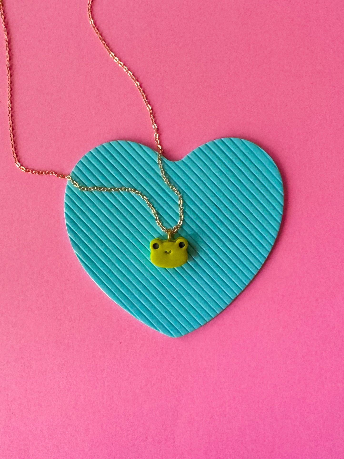 Frog Charm Necklace | Clay Charm Necklace