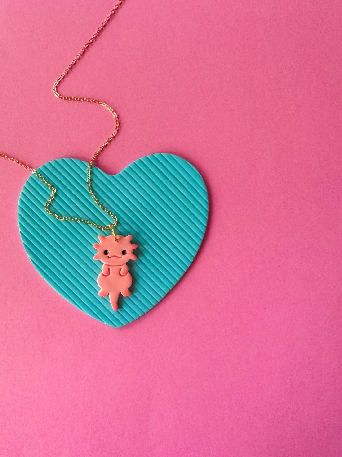 Axolotyl Charm Necklace | Clay Charm Necklace