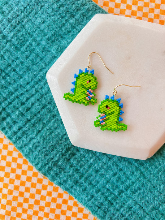 Delaney the Dino | Beaded Earrings