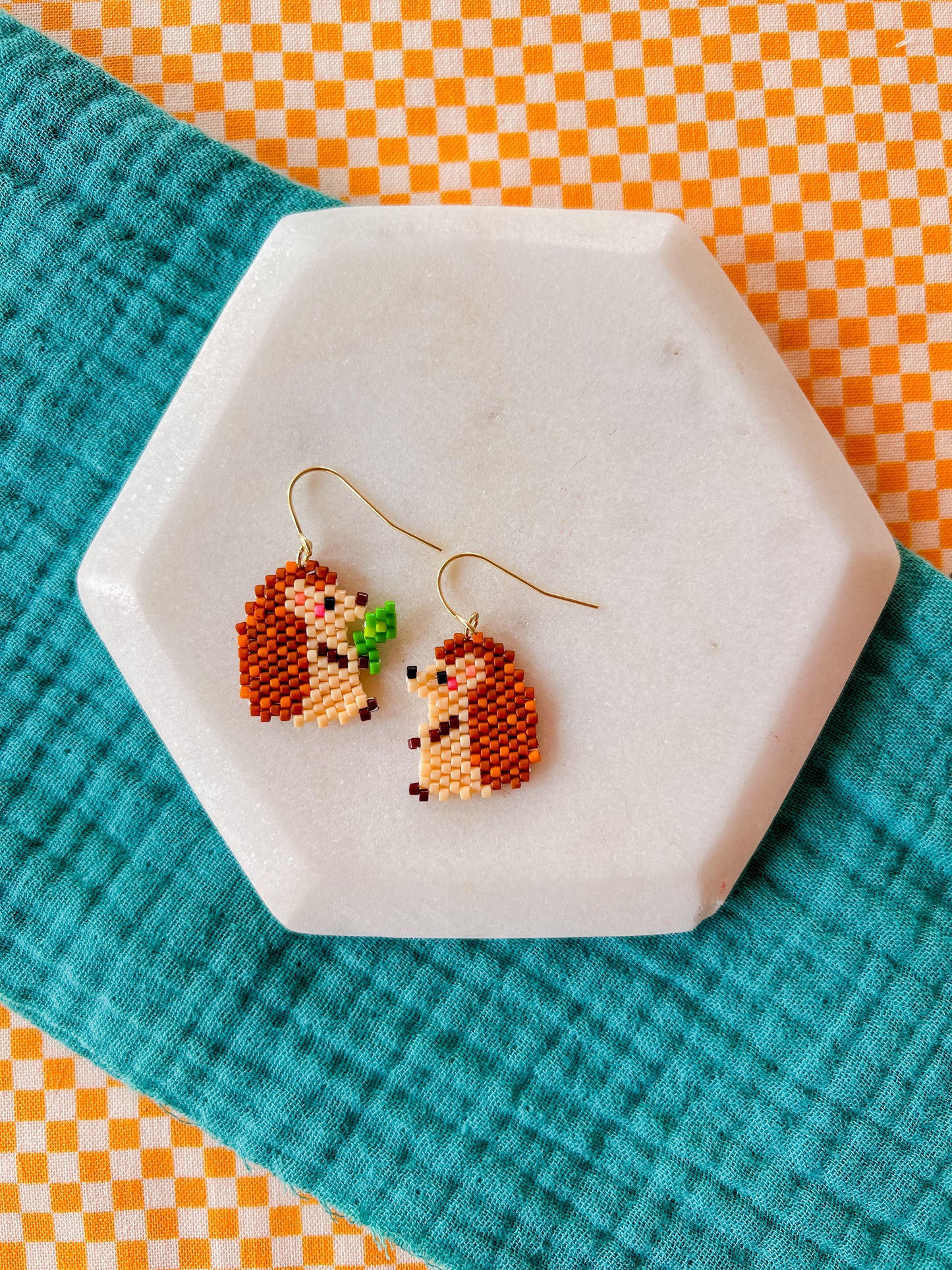 Hedgies in Love | Beaded Earrings