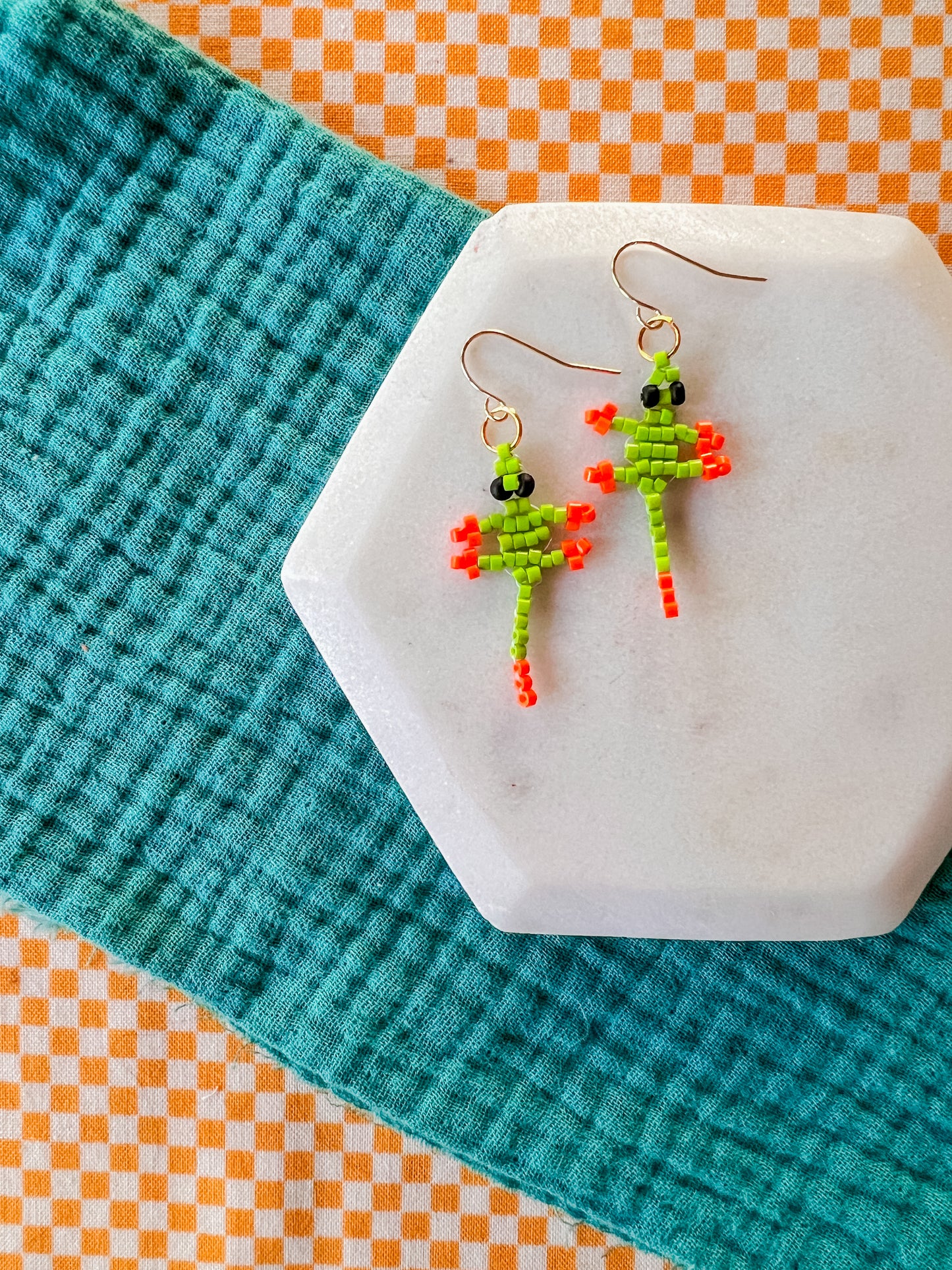 Lizzy Lizard Earrings | Hand Beaded Earrings