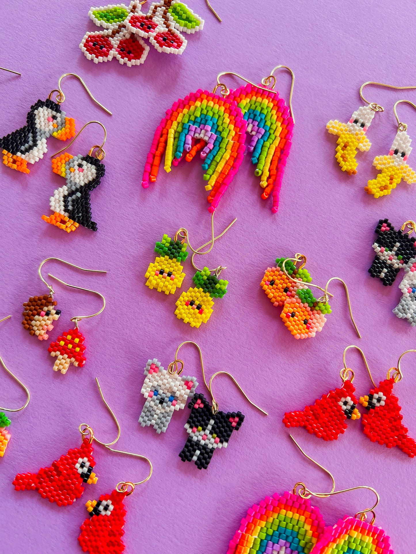 Lizzy Lizard Earrings | Hand Beaded Earrings