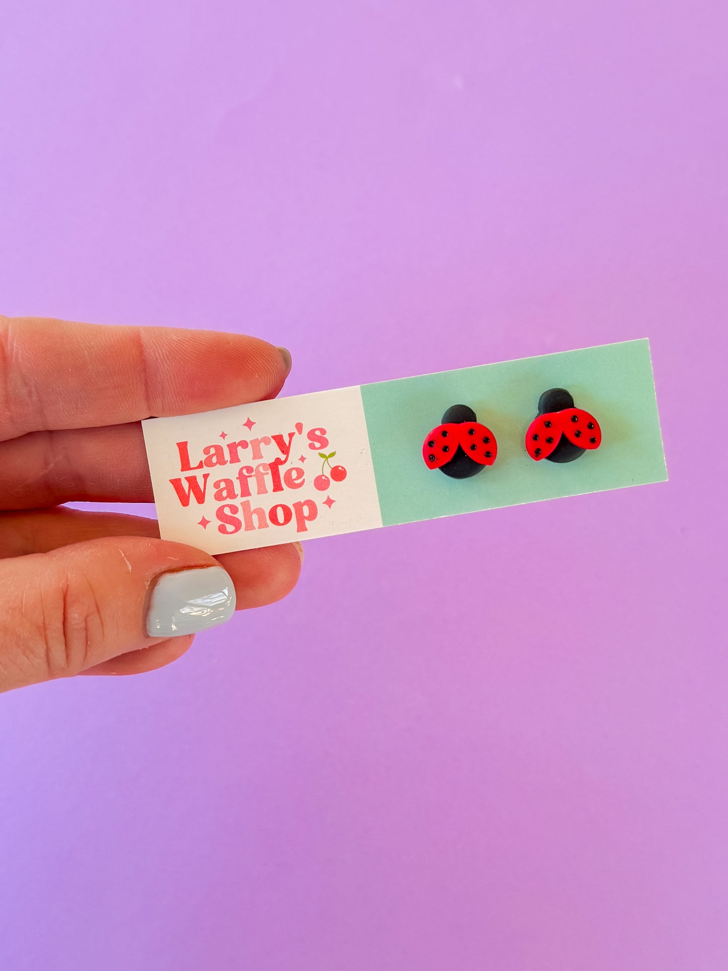 Ladybug Stud Earrings | Clay Earrings