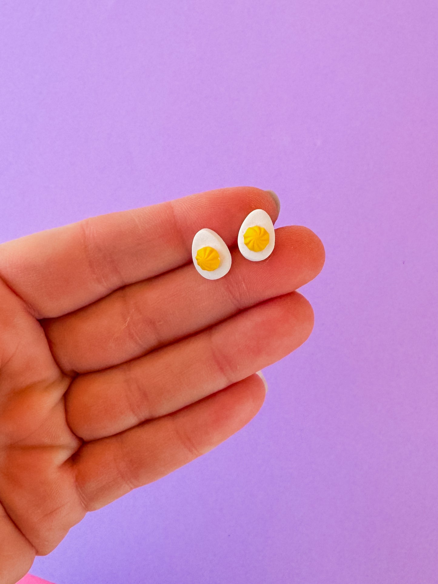 Deviled Egg Studs | Clay Earrings