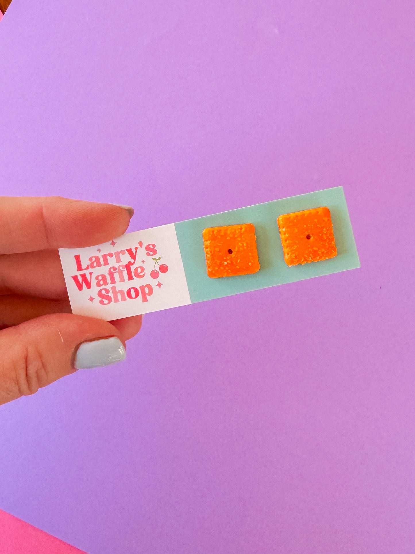 Cheez-it Studs | Clay Earrings