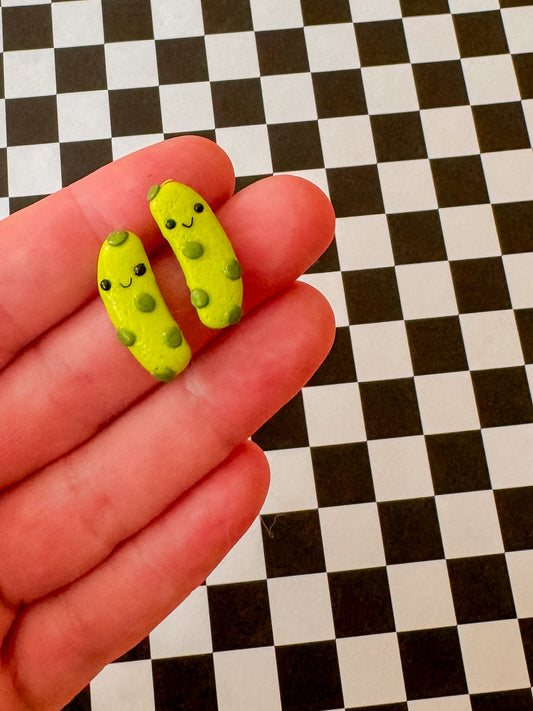 Pickle Studs | Clay Earrings