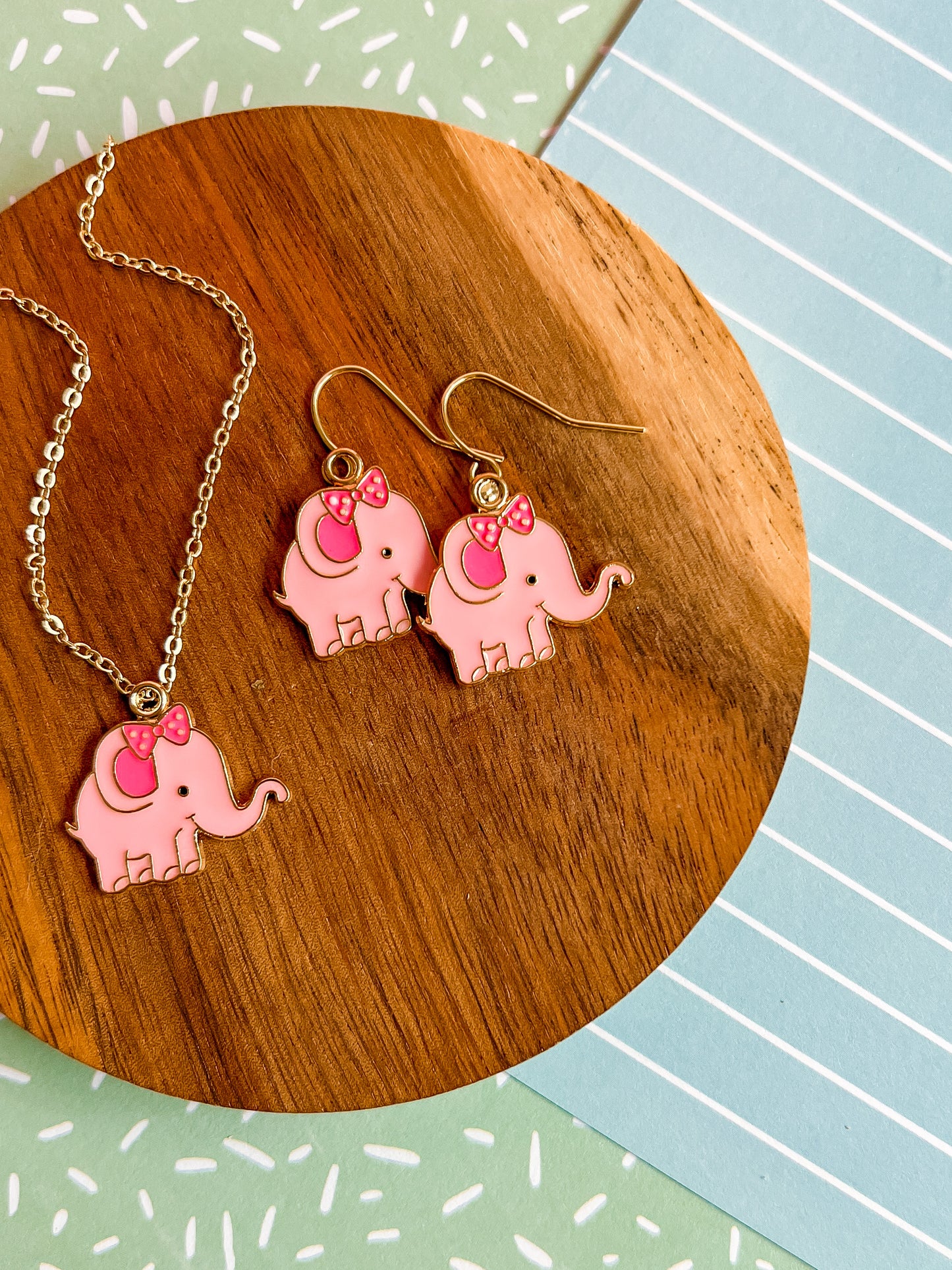 Emma the Elephant Necklace and Earrings
