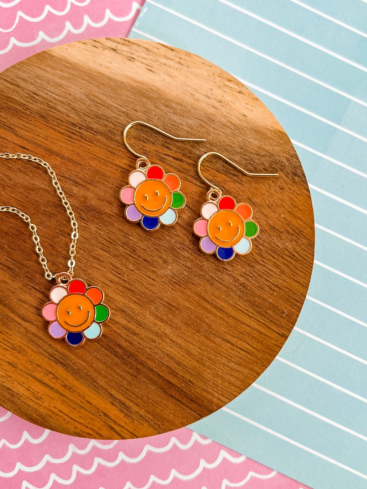 Finley Flower Necklace and Earrings