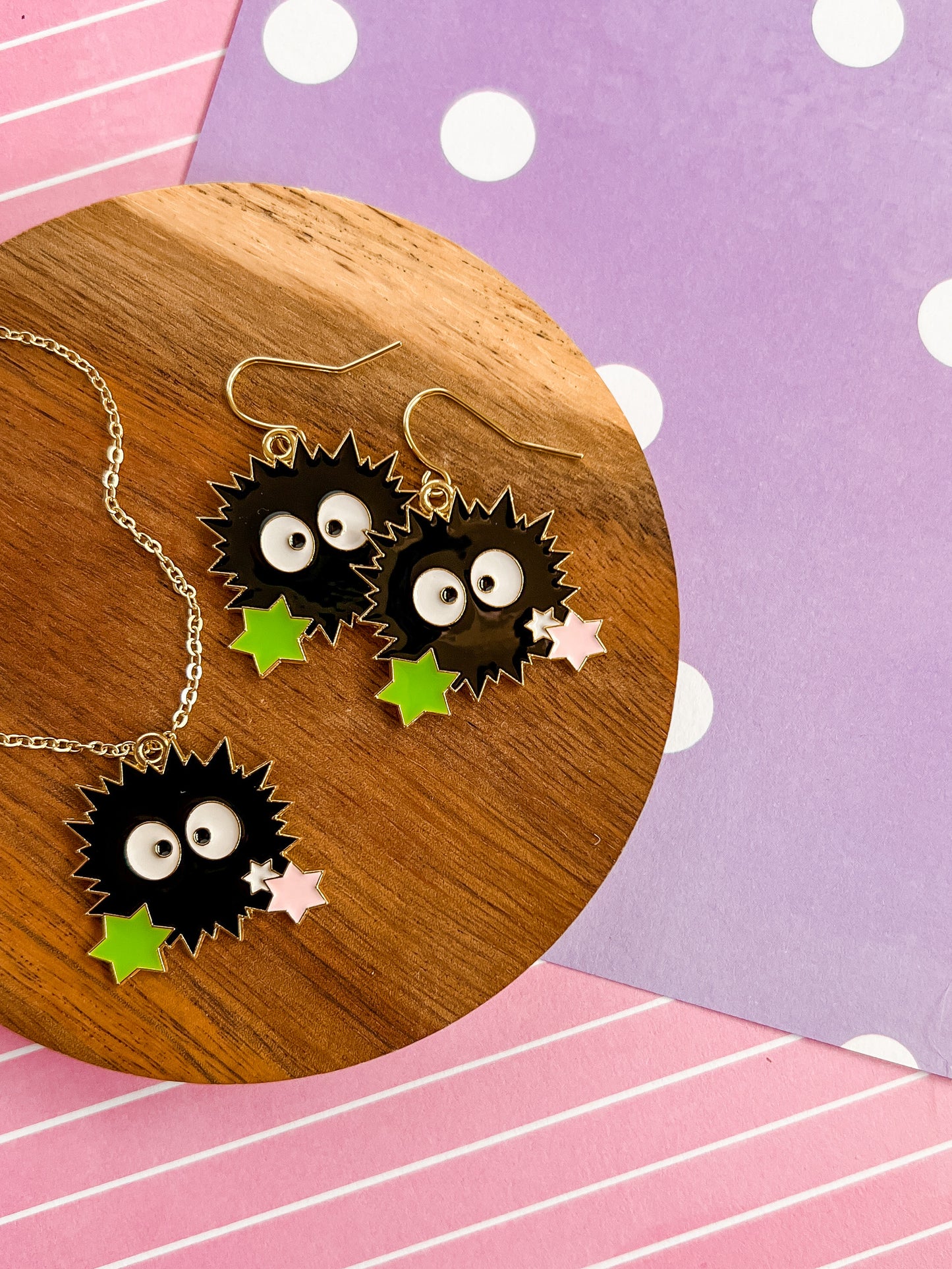 Soot Sprite Necklace and Earrings