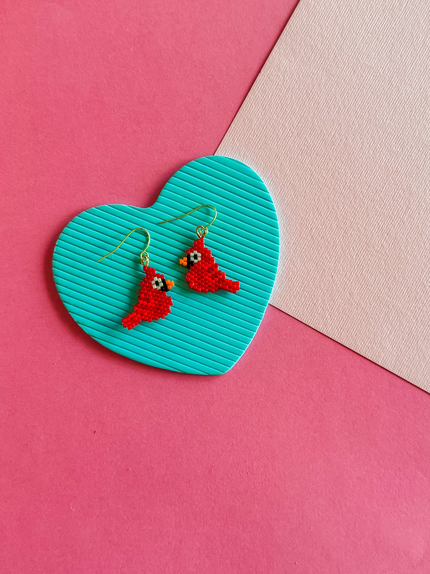 Cindy the Cardinal | Beaded Earrings