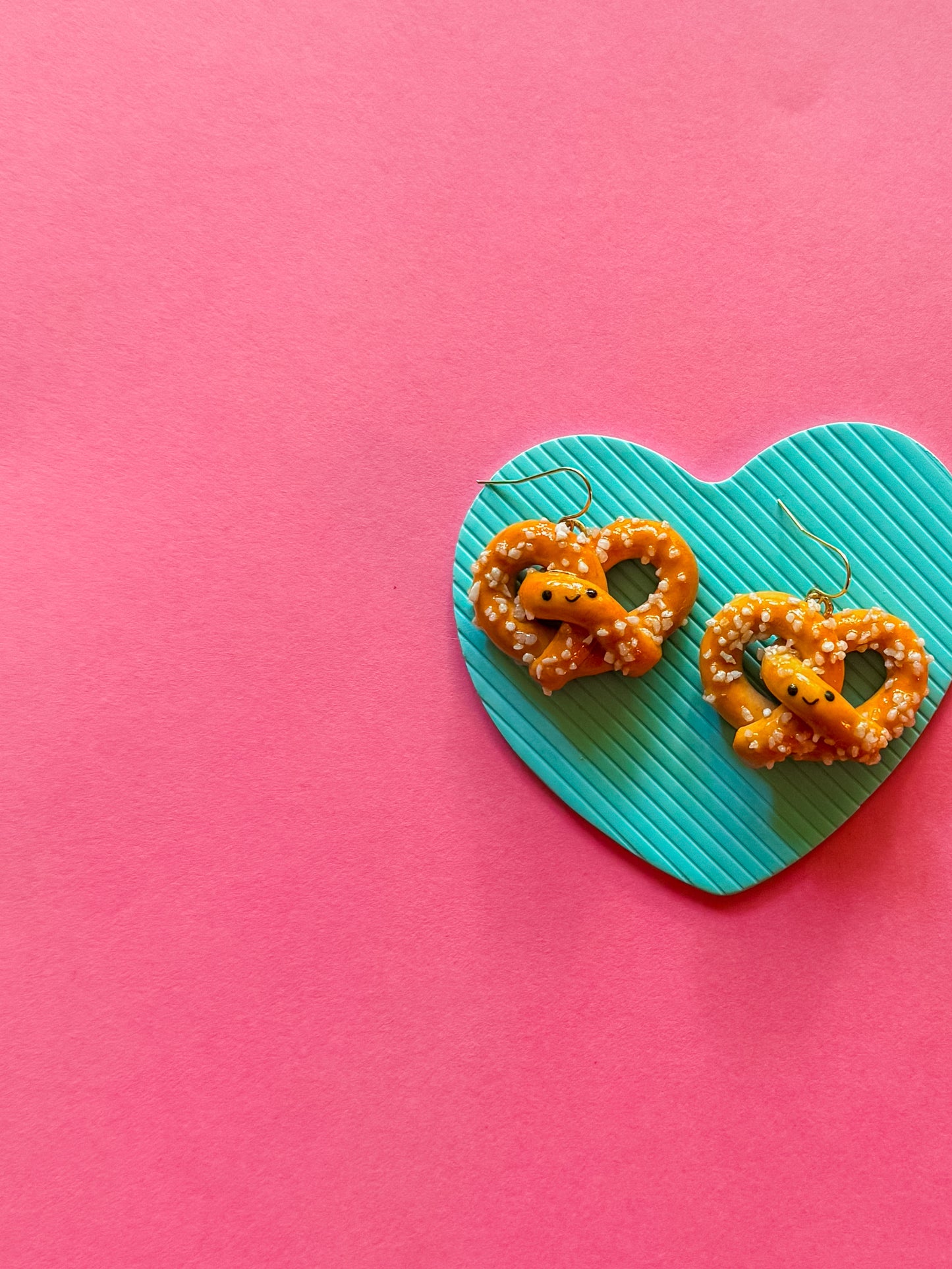 Soft Pretzel Earrings - Clay Earrings