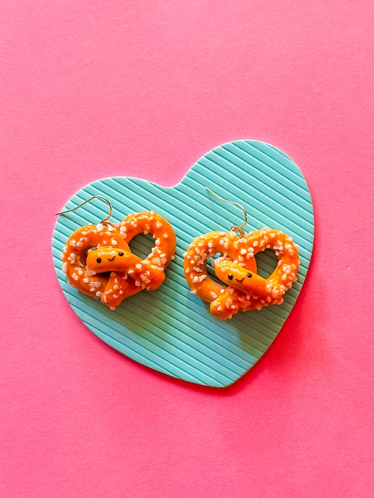 Soft Pretzel Earrings - Clay Earrings
