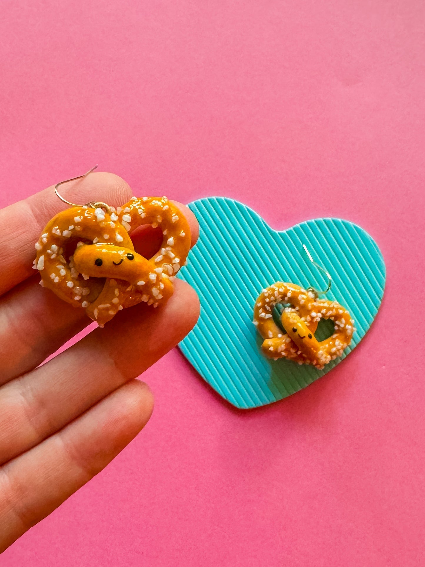 Soft Pretzel Earrings - Clay Earrings