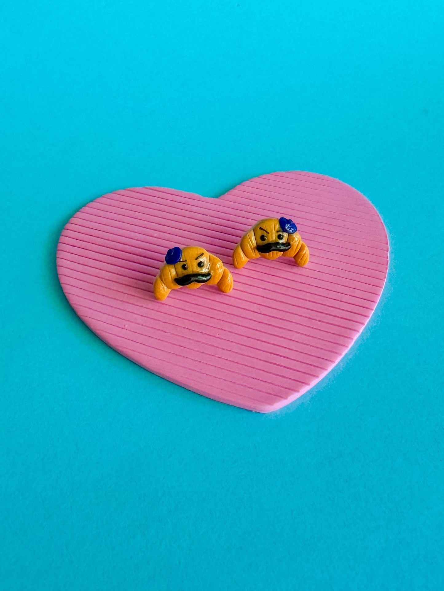 French Croissant Stud Earrings | Clay Earrings