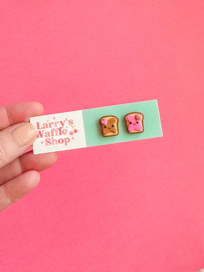 Peanut Butter and Jelly Stud Earrings | Clay Earrings