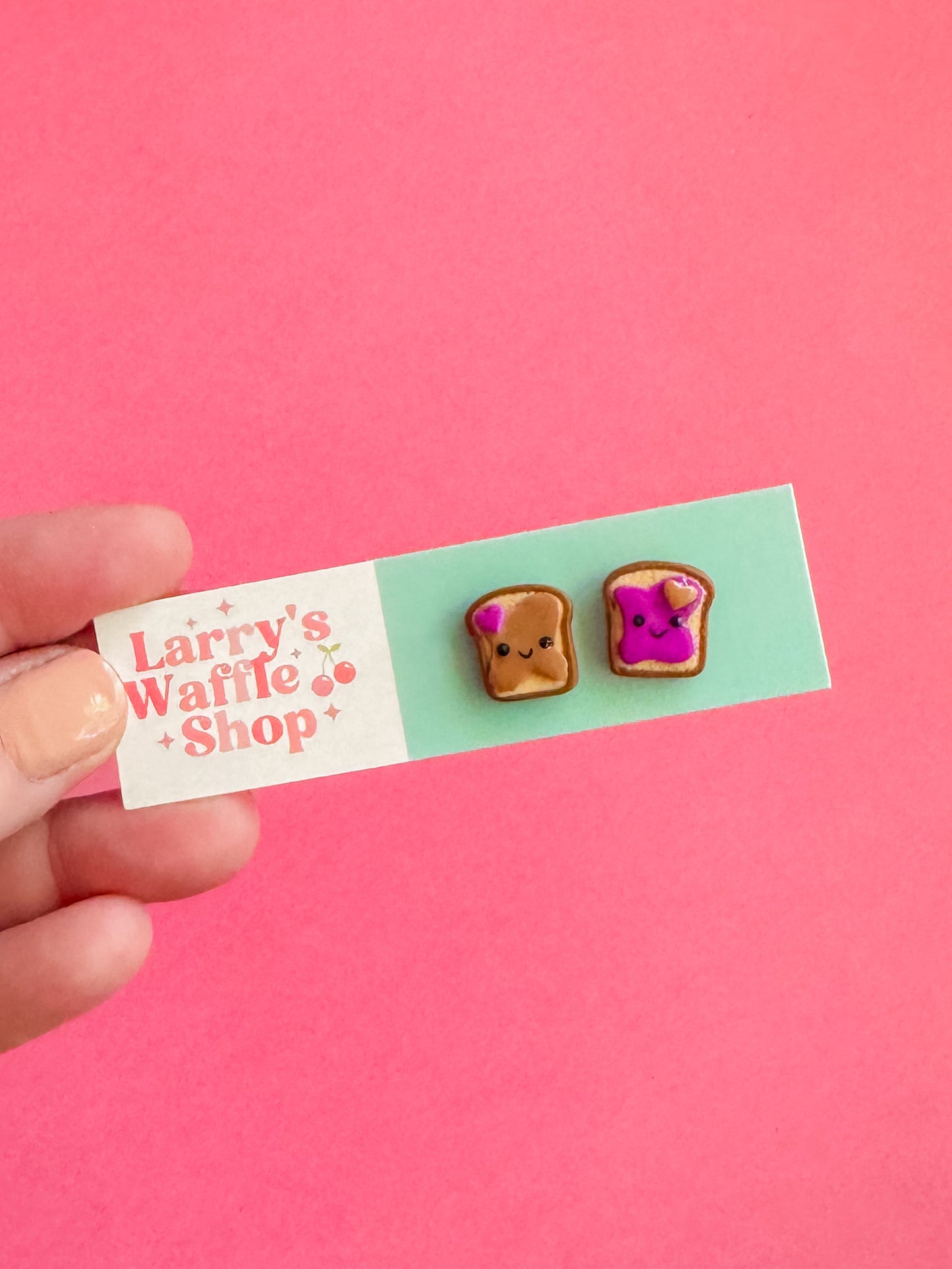Peanut Butter and Jelly Stud Earrings | Clay Earrings