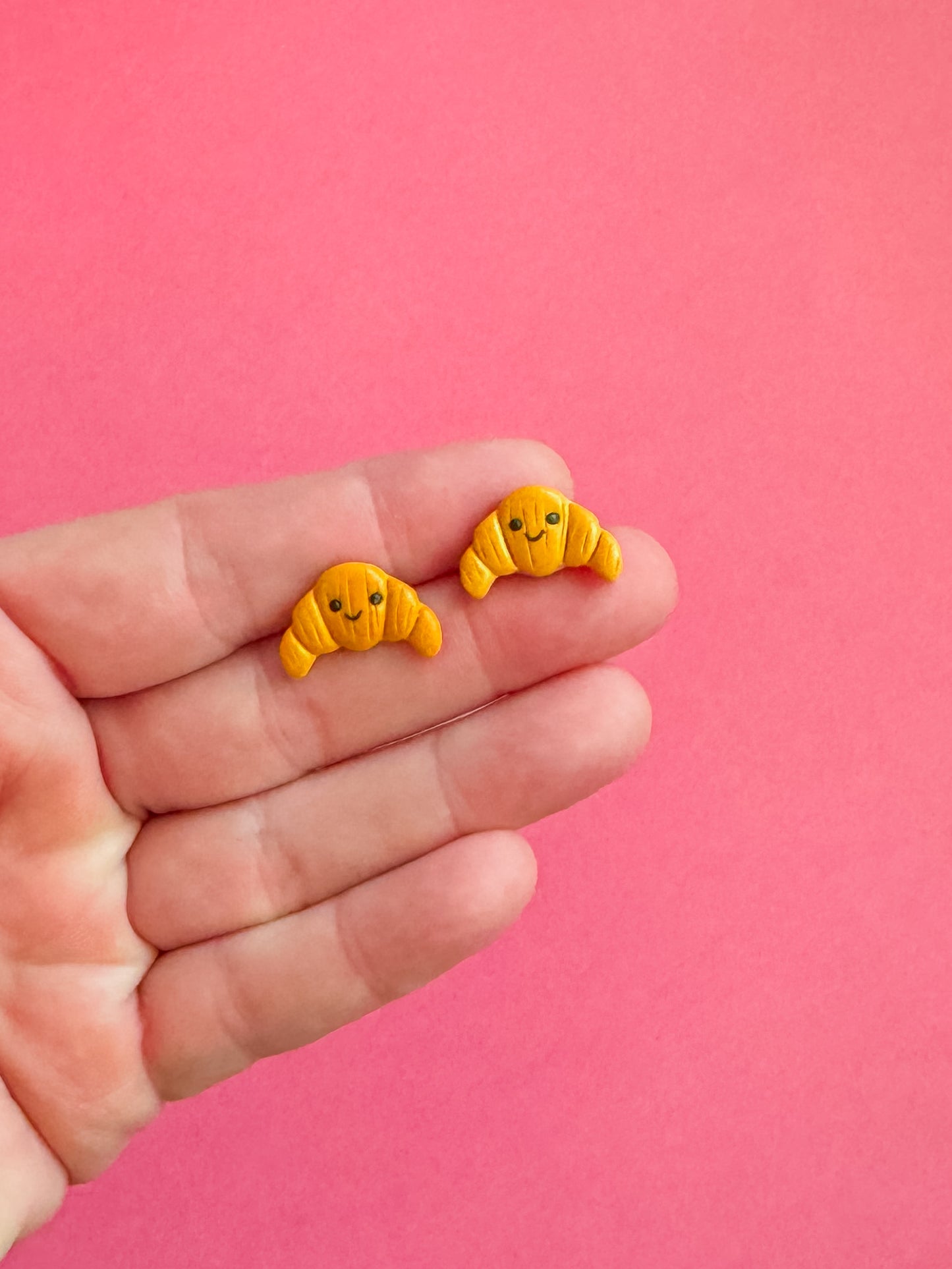 Croissant Stud Earrings | Clay Earrings