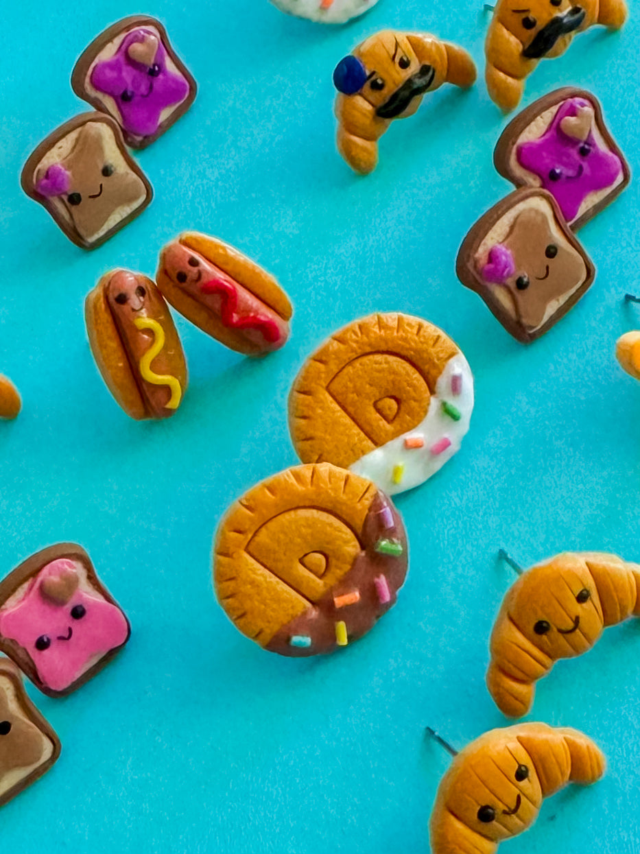 Peanut Butter and Jelly Stud Earrings | Clay Earrings