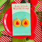 Red Tree Cookie Earrings | Clay Christmas Earrings
