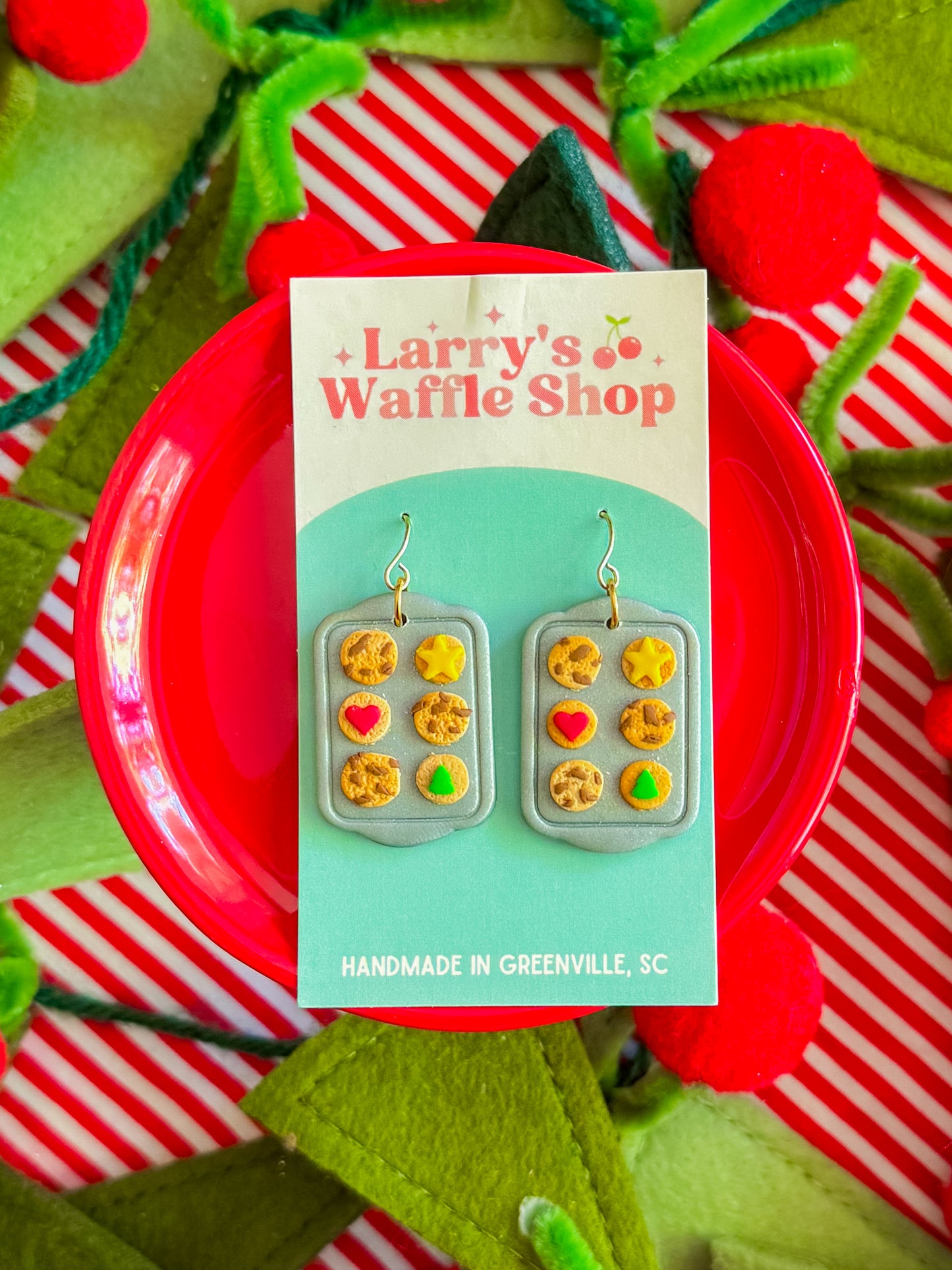 Cookie Sheet Earrings | Clay Christmas Earrings