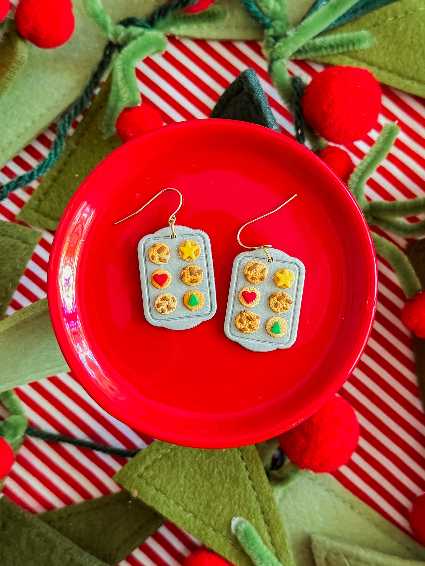 Cookie Sheet Earrings | Clay Christmas Earrings