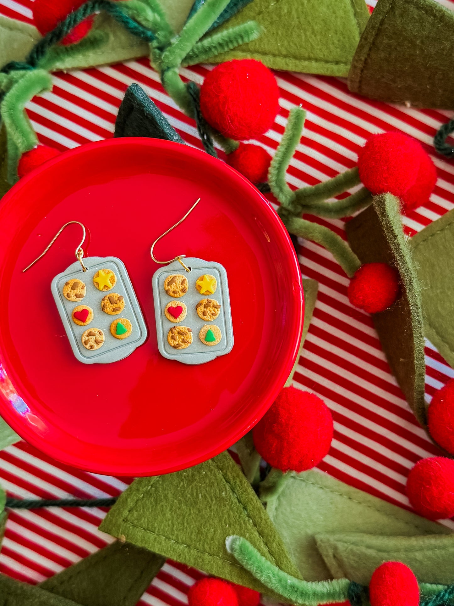 Cookie Sheet Earrings | Clay Christmas Earrings