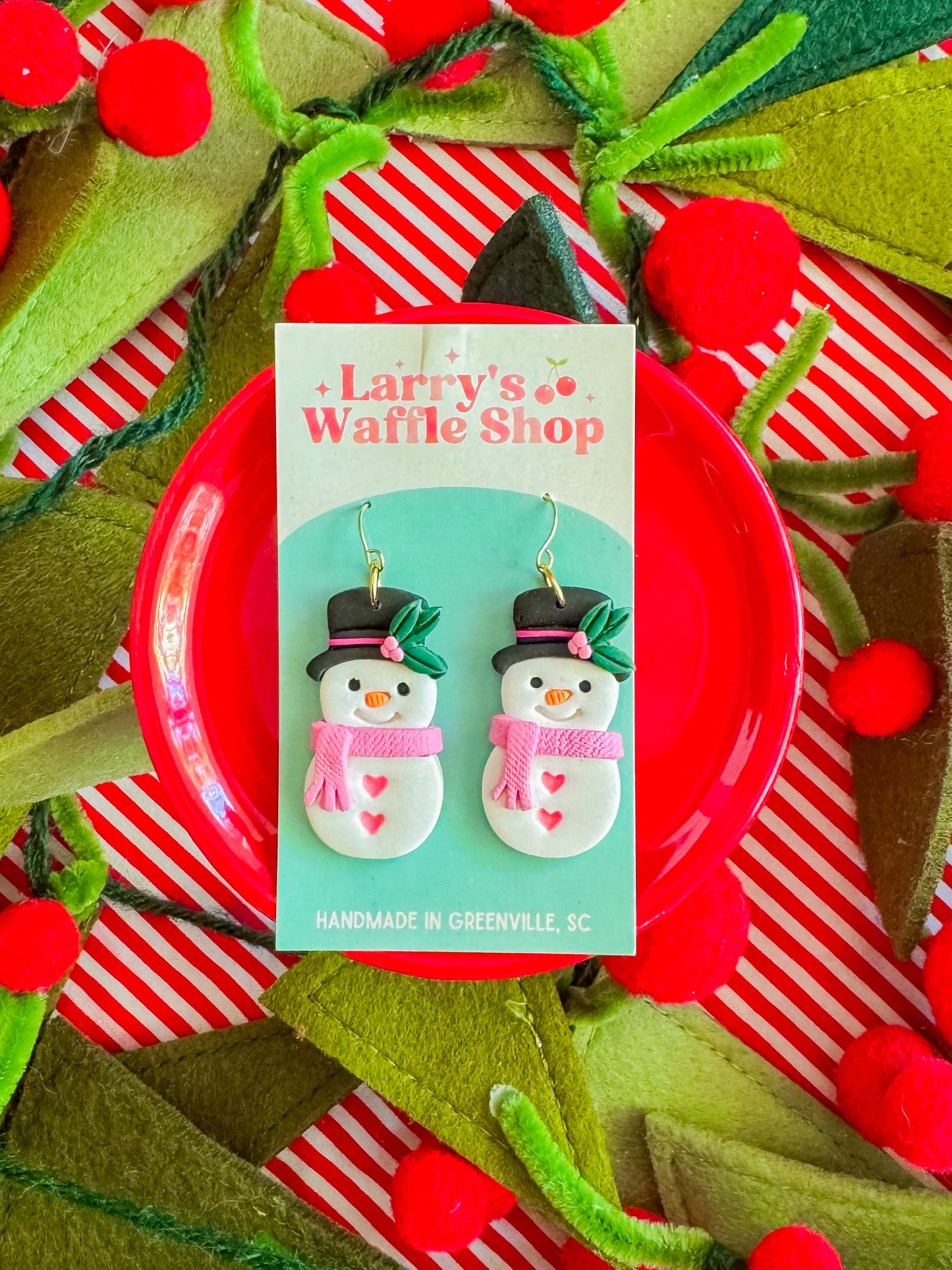 Snowman Earrings | Clay Christmas Earrings
