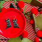 Christmas Light Cat | Clay Earrings