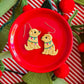 Christmas Light Pup | Clay Earrings