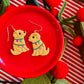 Christmas Light Pup | Clay Earrings