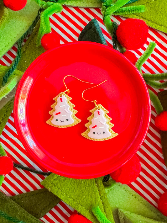 Christmas Tree Pop Tart Earrings | Clay Christmas Earrings