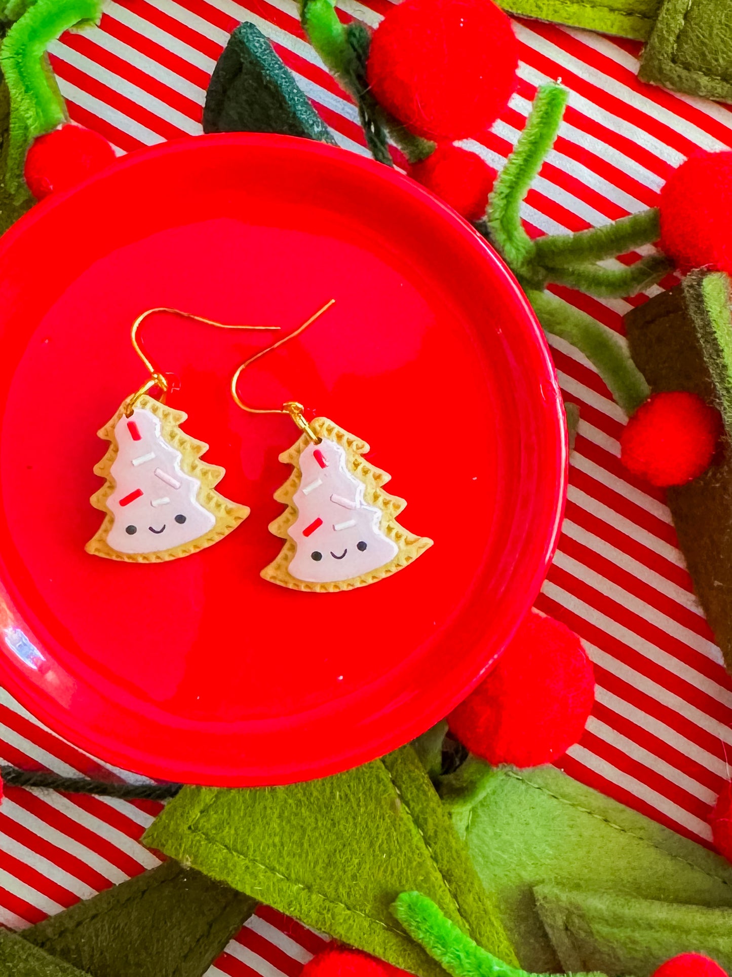 Christmas Tree Pop Tart Earrings | Clay Christmas Earrings