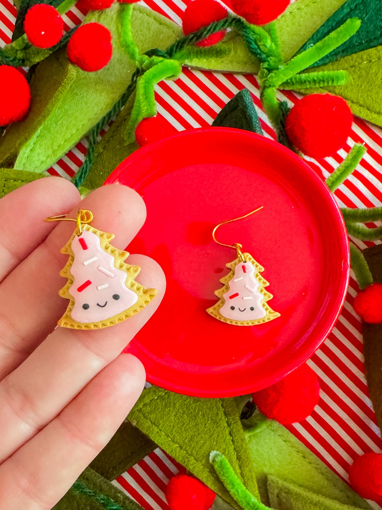 Christmas Tree Pop Tart Earrings | Clay Christmas Earrings