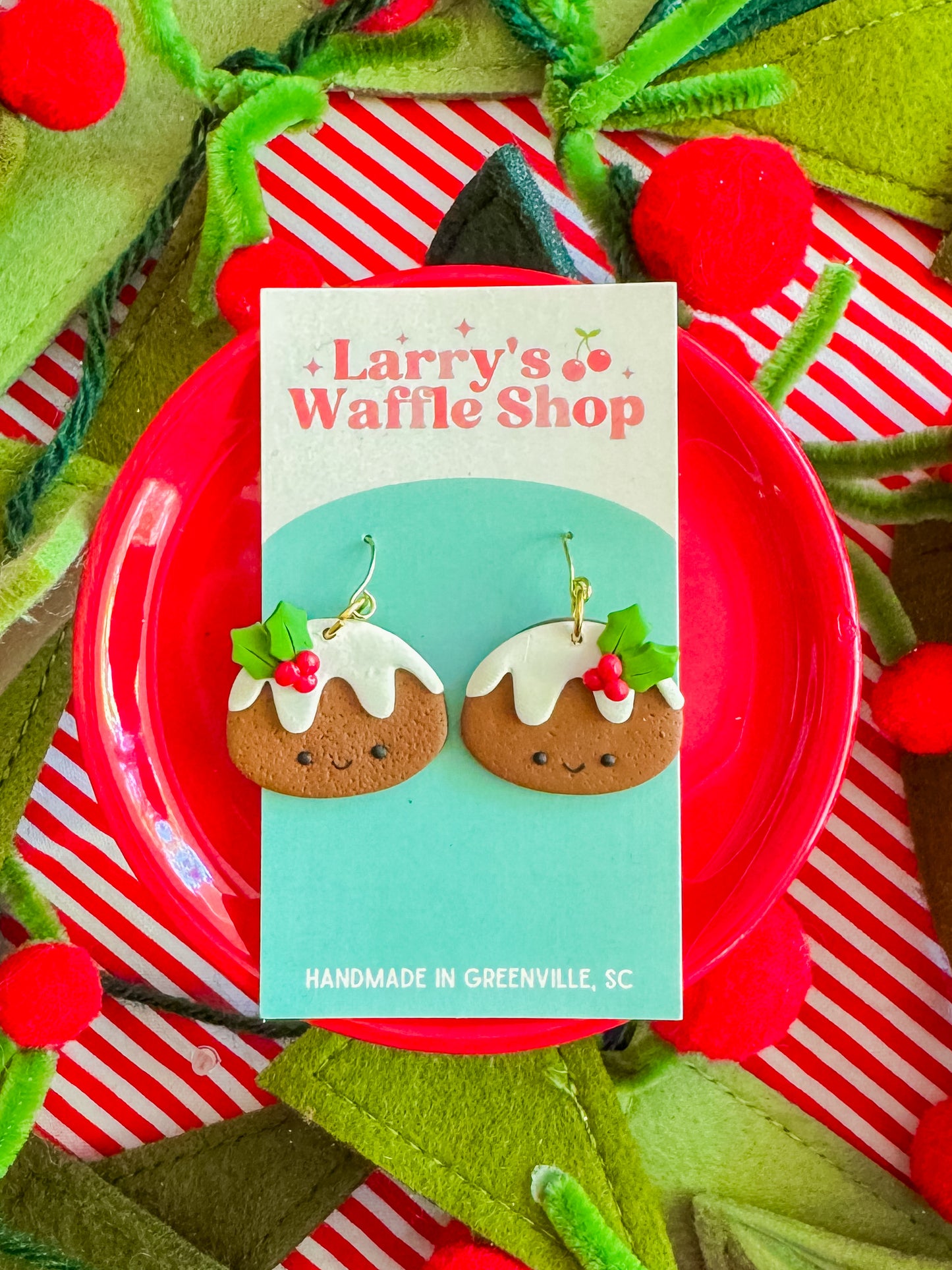 Figgy Pudding | Clay Christmas Earrings
