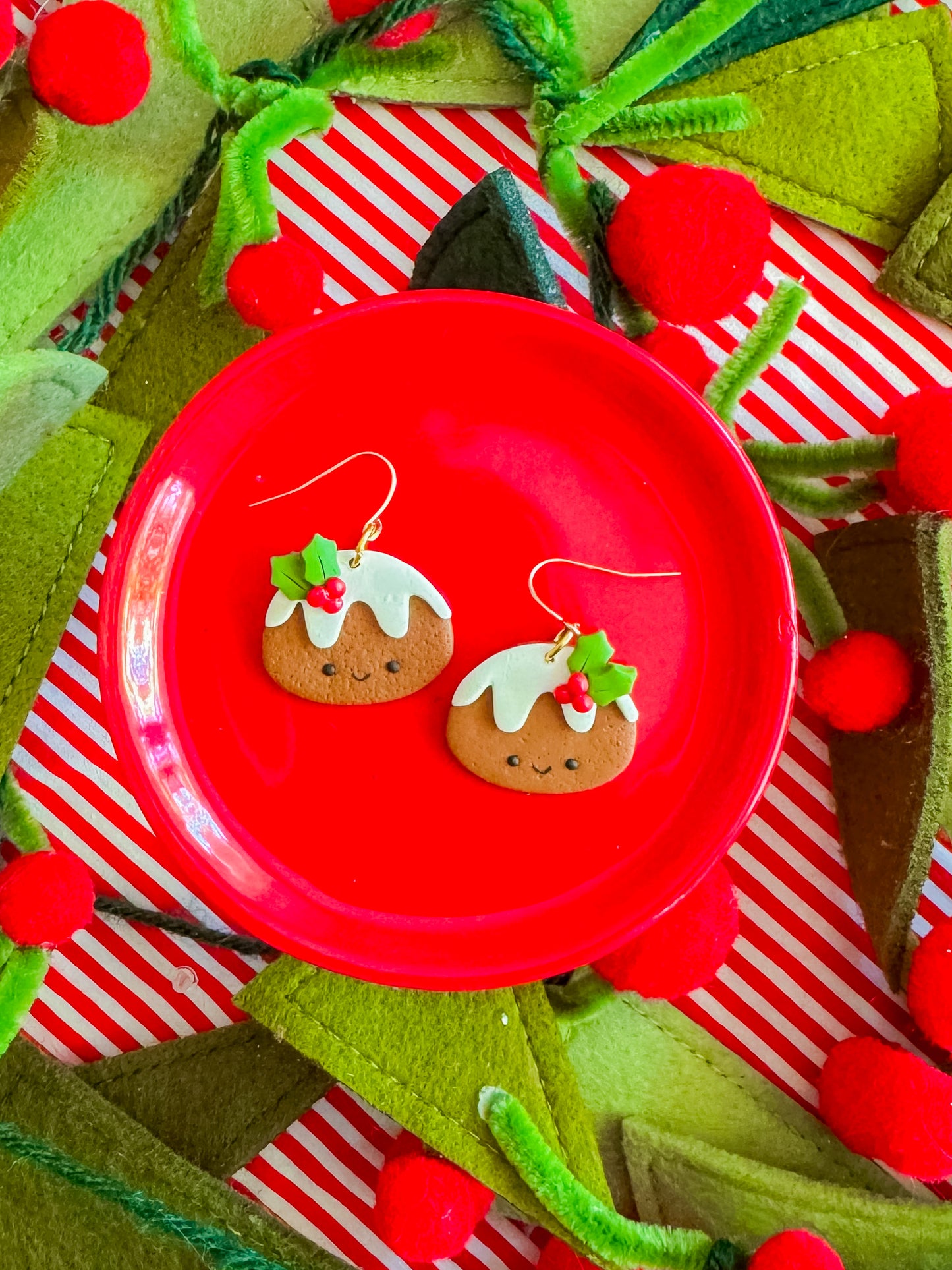 Figgy Pudding | Clay Christmas Earrings