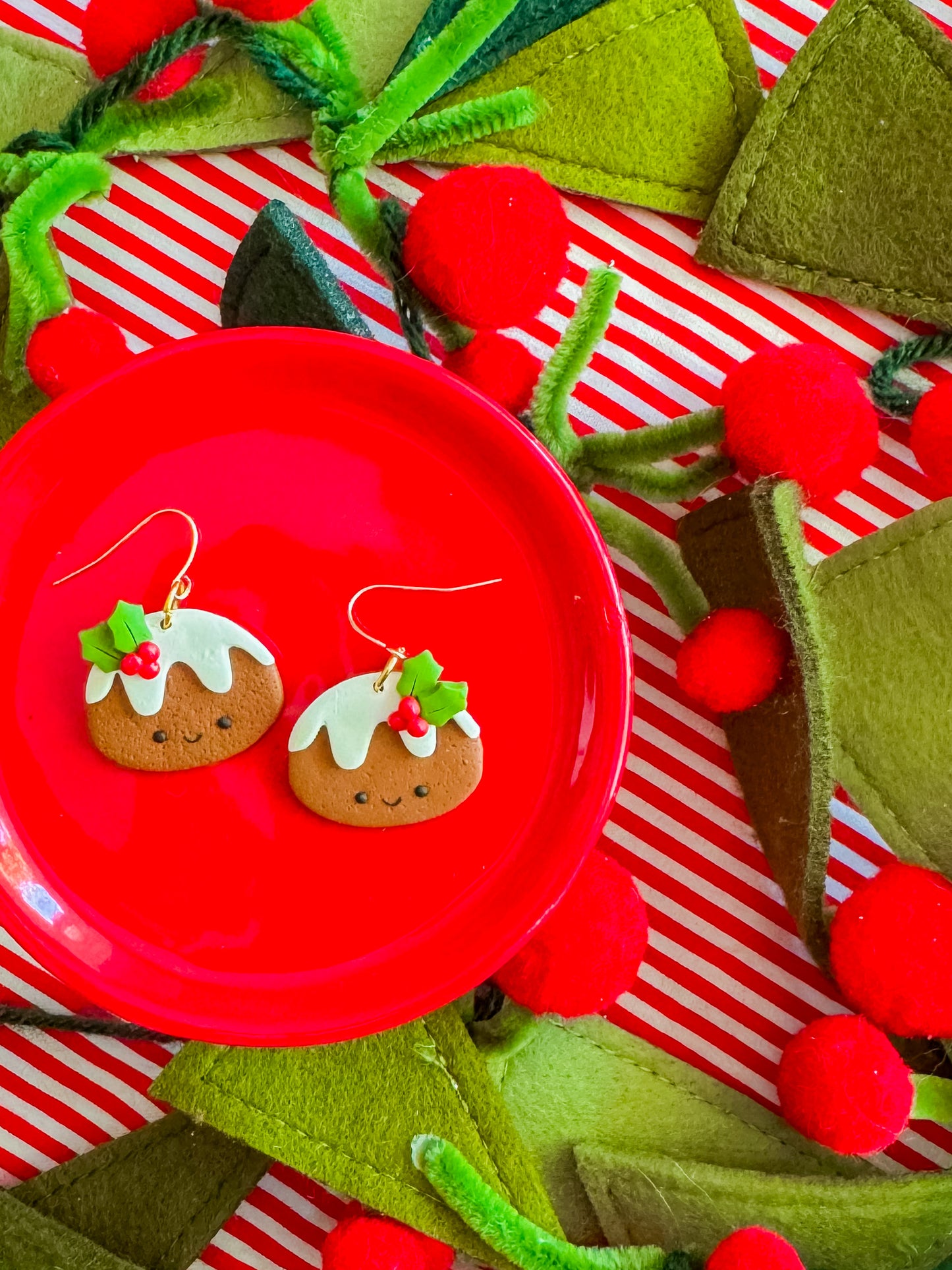Figgy Pudding | Clay Christmas Earrings