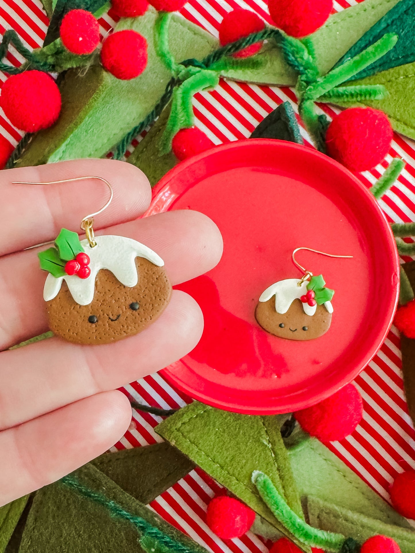 Figgy Pudding | Clay Christmas Earrings