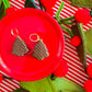 Neapolitan Ice Cream Sandwich Christmas Tree | Clay Earrings