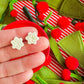 Glitter Christmas Studs | Clay Earrings