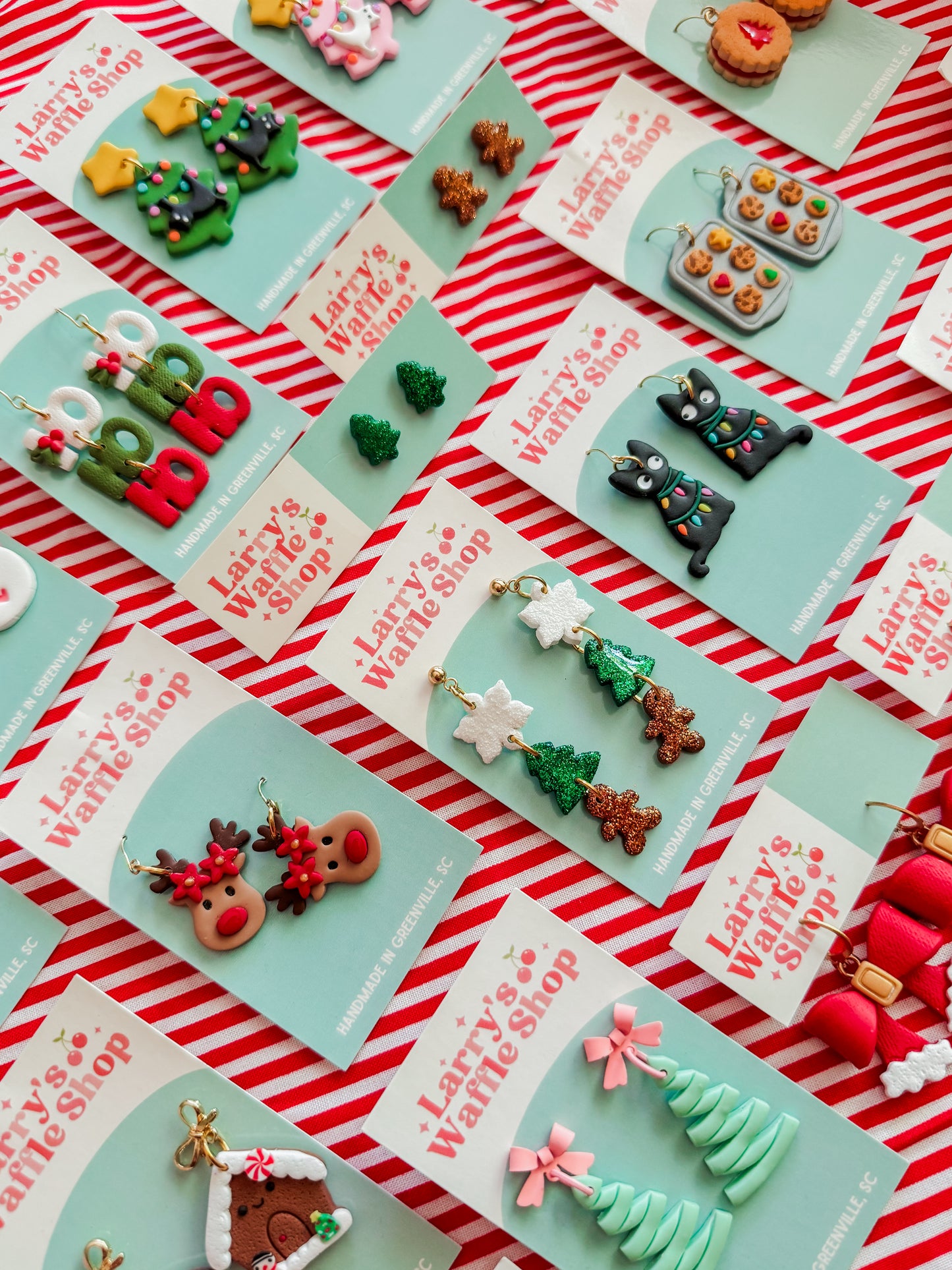Christmas Light Pup | Clay Earrings