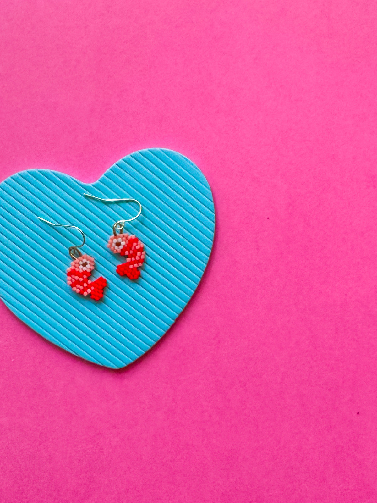 Beaded Shrimp Earrings | Beaded Earrings