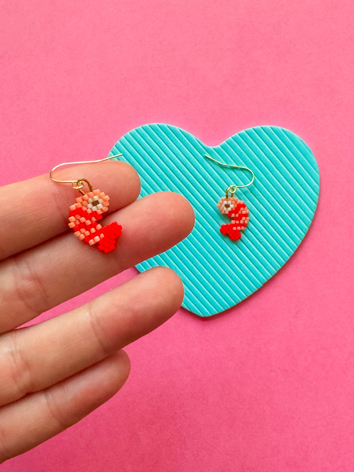 Beaded Shrimp Earrings | Beaded Earrings