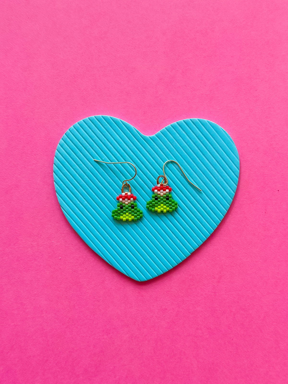 Beaded Frog Mushroom Earrings | Beaded Earrings