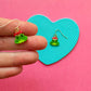 Beaded Frog Mushroom Earrings | Beaded Earrings